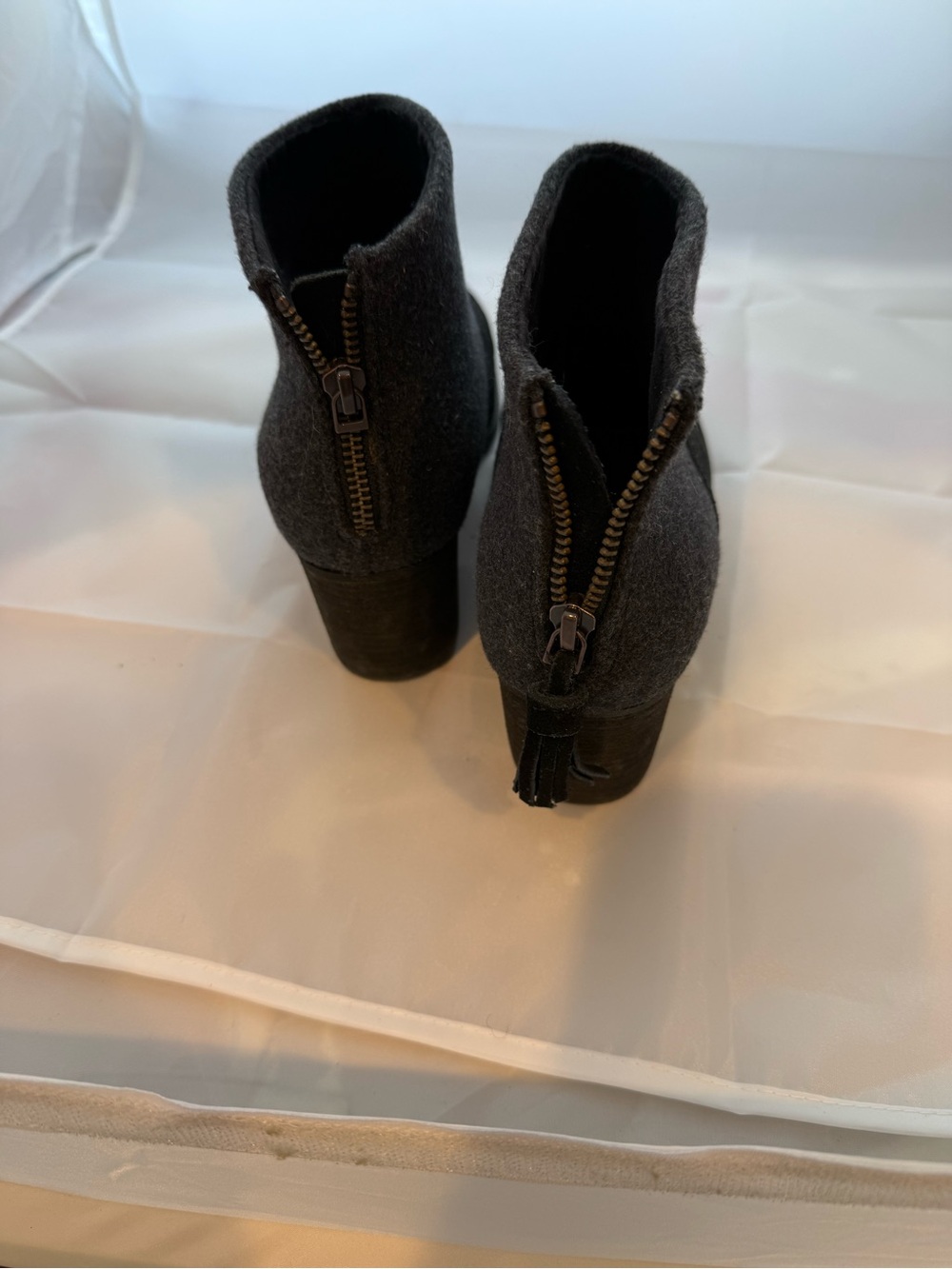 Toms Leila Ankle Booties Black Suede Size 9 - Picture 3 of 6